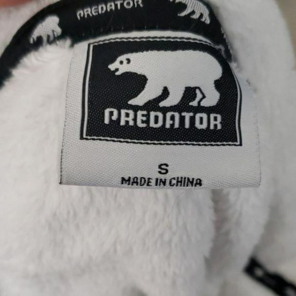 Predator White fuzzy Polyester Hooded small Jacket - Picture 7 of 8